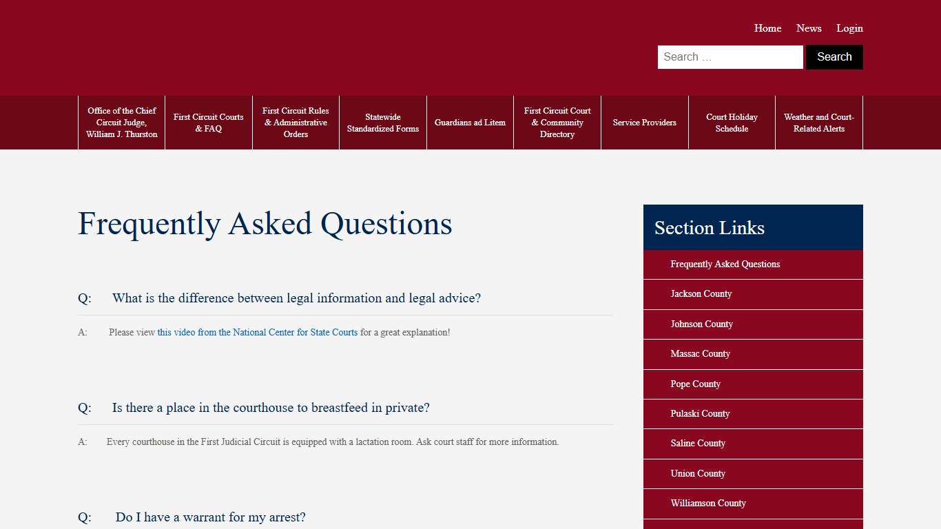Frequently Asked Questions - IL First Judicial Circuit Court